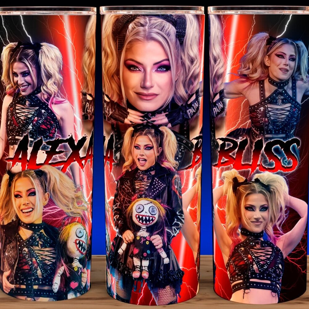Alexa Bliss Wrestling with Lilly Doll Cup Mug Tumbler 20oz Stainless Steel